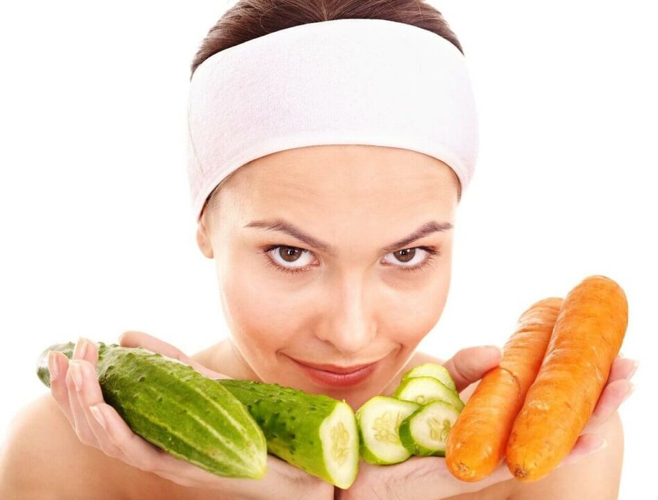 cucumbers and carrots for skin renewal